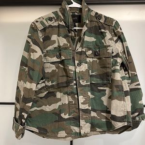 J.CREW CAMO CROP JACKET L